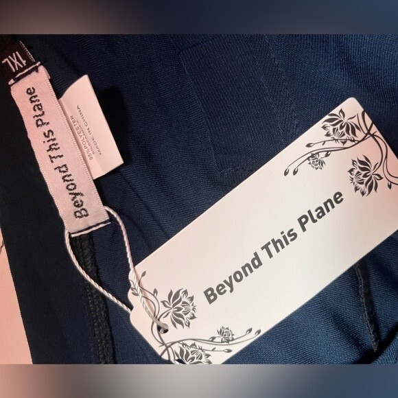 Beyond This Plane Blue Zip-Front Shift Dress NWT - Picture 5 of 10